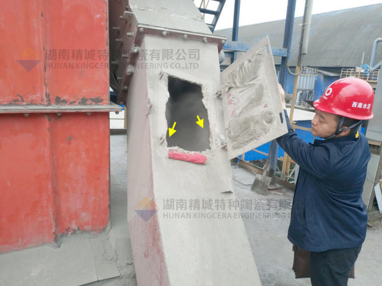 PA视讯特瓷牌耐磨陶瓷内衬下料溜槽